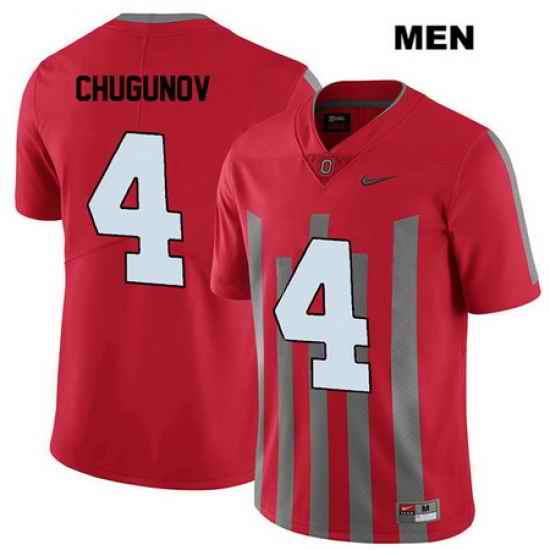 Chris Chugunov Elite Ohio State Buckeyes Authentic Mens Stitched  4 Nike Red College Football Jersey Jersey